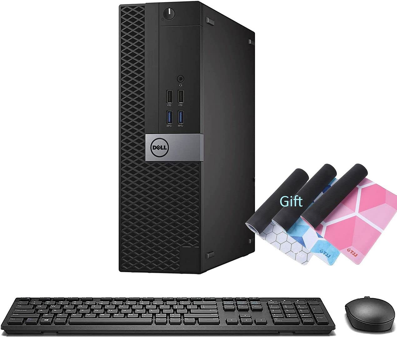 Dell 5050 SFF Desktop Intel i7-7700 UP to 4.20GHz 16GB DDR4 New 512GB NVMe SSD + 2TB HDD Built-in AX200 Wi-Fi 6 BT Dual Monitor Support Wireless Keyboard and Mouse Win10 Pro (Renewed)