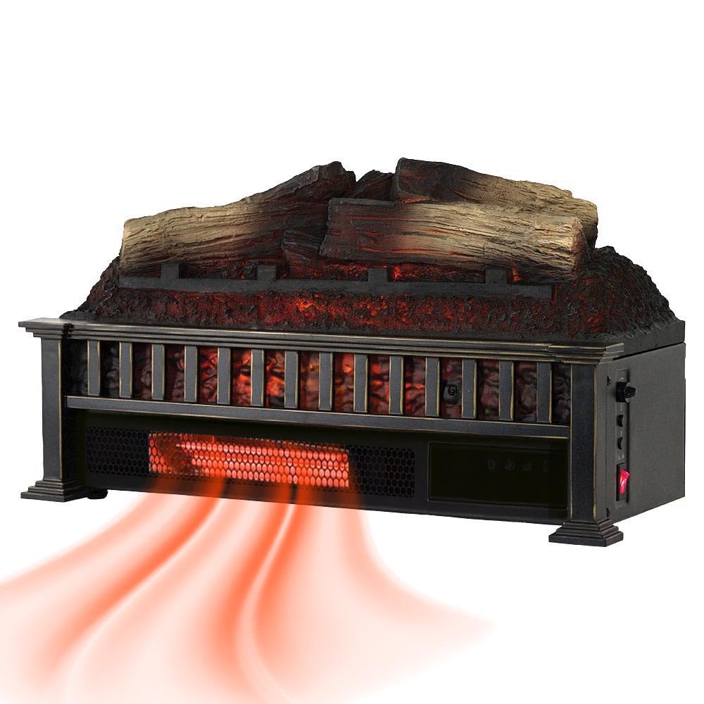 Country Living 23 inch Electric Log Set | Crackling Sound | 1000 Sq Ft Heater | Faux Logs Insert with Infrared Flames for Existing Fireplaces | Remote Control Included