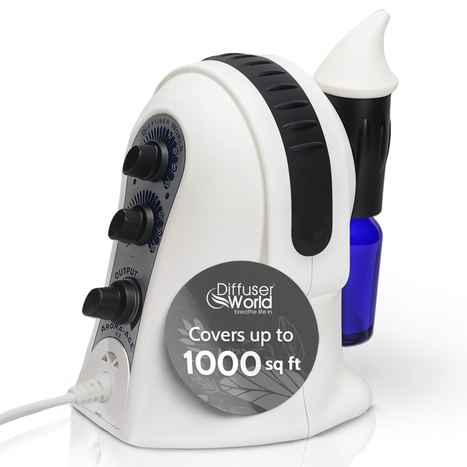 Waterless Diffuser for Essential Oil Atomizer Made in USA 110V–Essential Oil Diffuser, Whole House Diffuser, Fragrance Diffuser Machine for House, Air Diffuser-Home Scent System by Diffuser World
