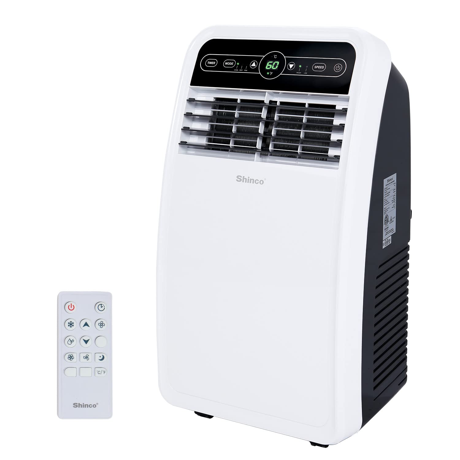 Shinco 8,000 BTU Portable Air Conditioner, AC Unit with Built-in Cool, Dehumidifier & Fan Modes for Room up to 200 sq.ft, Conditioner Remote Control, 24 Hour Timer, Installation Kit