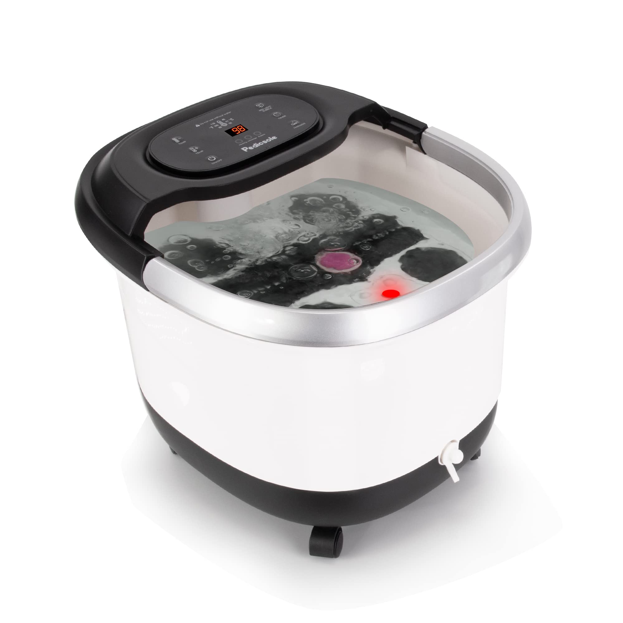 LITE DELIGHT Luxury All in One Foot Spa - Motorized and Heated Massager - Enjoy The Same Foot Spa at Home Heat, Bubble Jets, Pedicure Stone, Motorized Massage Roller to Relieve Feet Stress