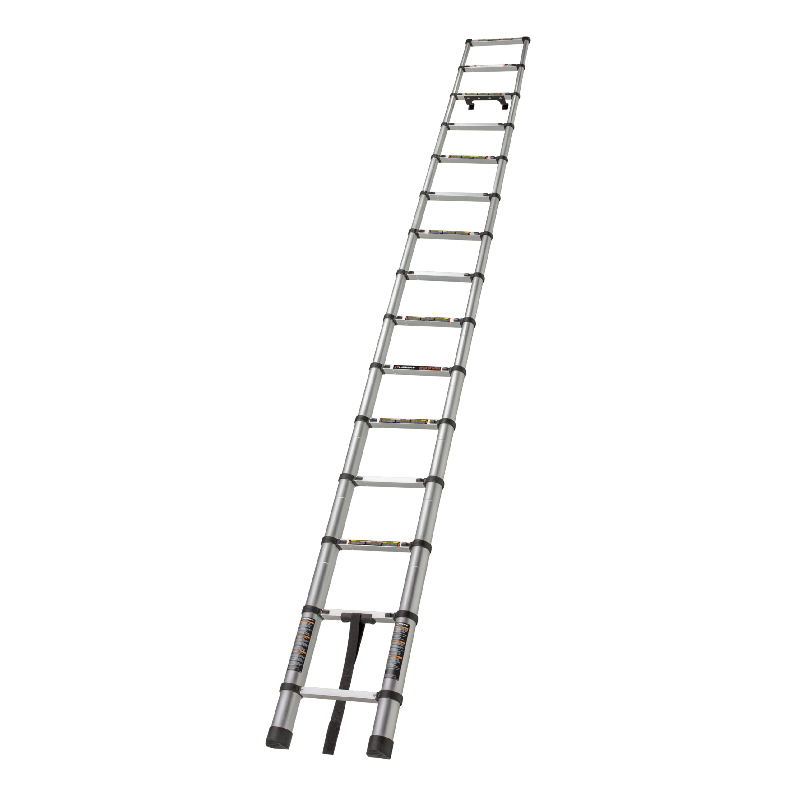 Lippert On-The-Go Portable, Telescoping RV Ladder - 14.5' — Enhanced Stability and Safety - Retracts to 35.75" - Sturdy 330 lb. Capacity - Compatible Ladder Receiver - 2021126697