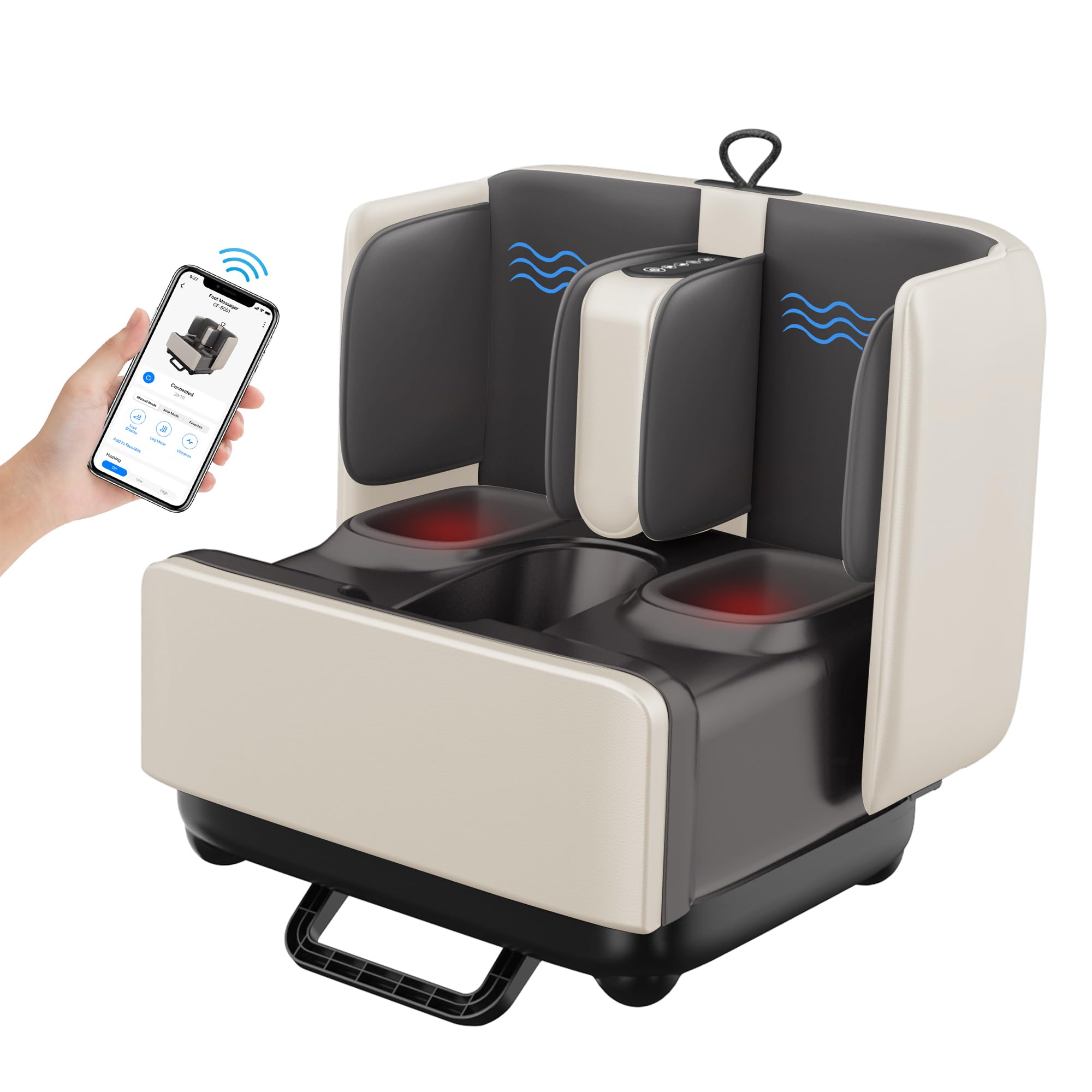 COMFIER 2-in-1 Shiatsu Foot Massager&Foot Rest,FSA HSA Eligible Foot and Calf Massager with APP Control,Heated Feet Massager for Foot Pain Relief,Gifts for Men Women