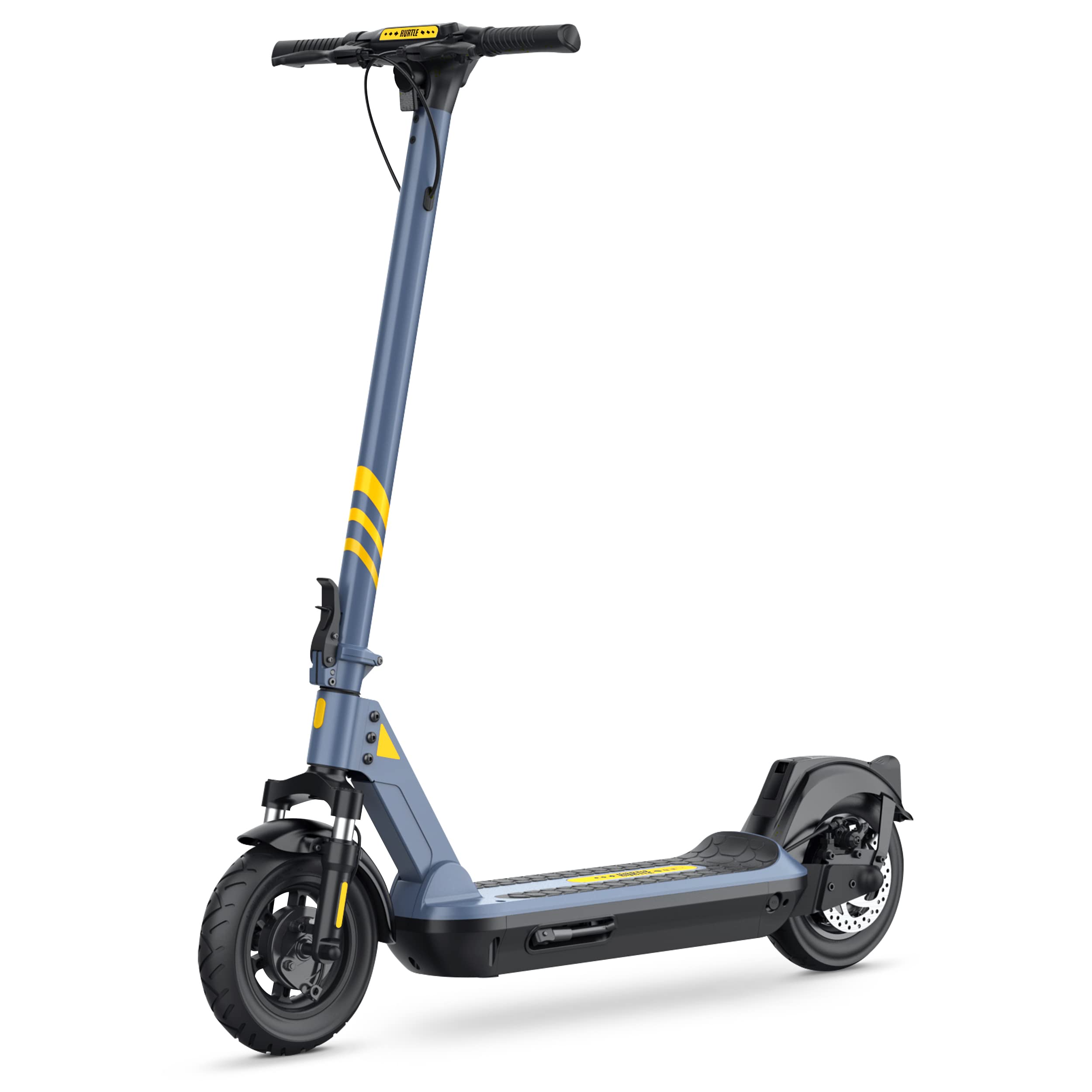 Hurtle Folding Electric Scooter - 10” Pneumatic Tires, 25 Miles Range, 19 MPH Max Speed, 500W 36V Brushless Motor Escooter with App Control, E-ABS Front Drum & Rear Disc Brakes, E-Scooter for Adult