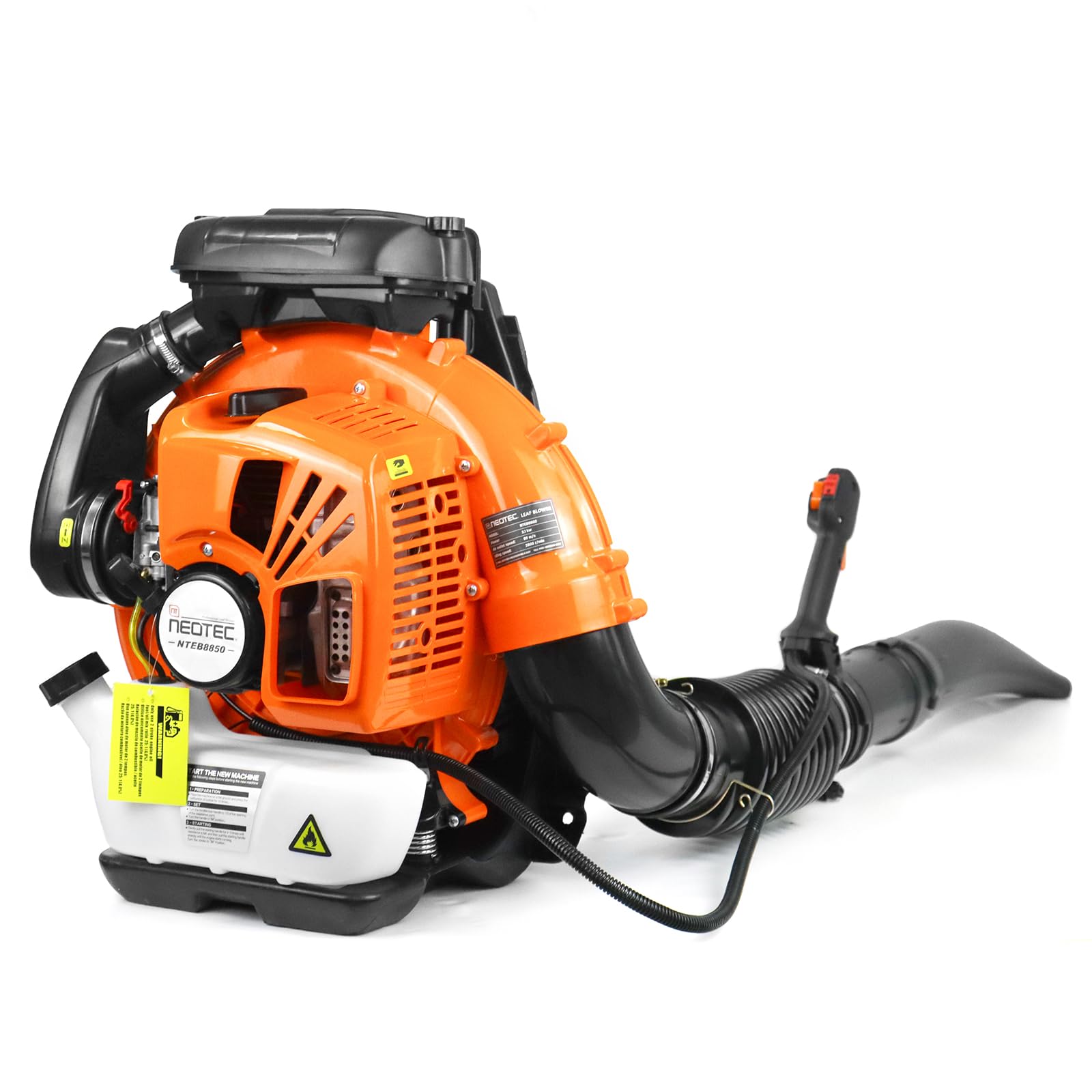 NEOTEC Backpack Blower, Leaf Blowers Oil Gas Powered 75.6 CC, Professional User, 2 Stroke Cycle, 180 mph, 640 CFM for Lawn Care Patio Gift, NTEB809A