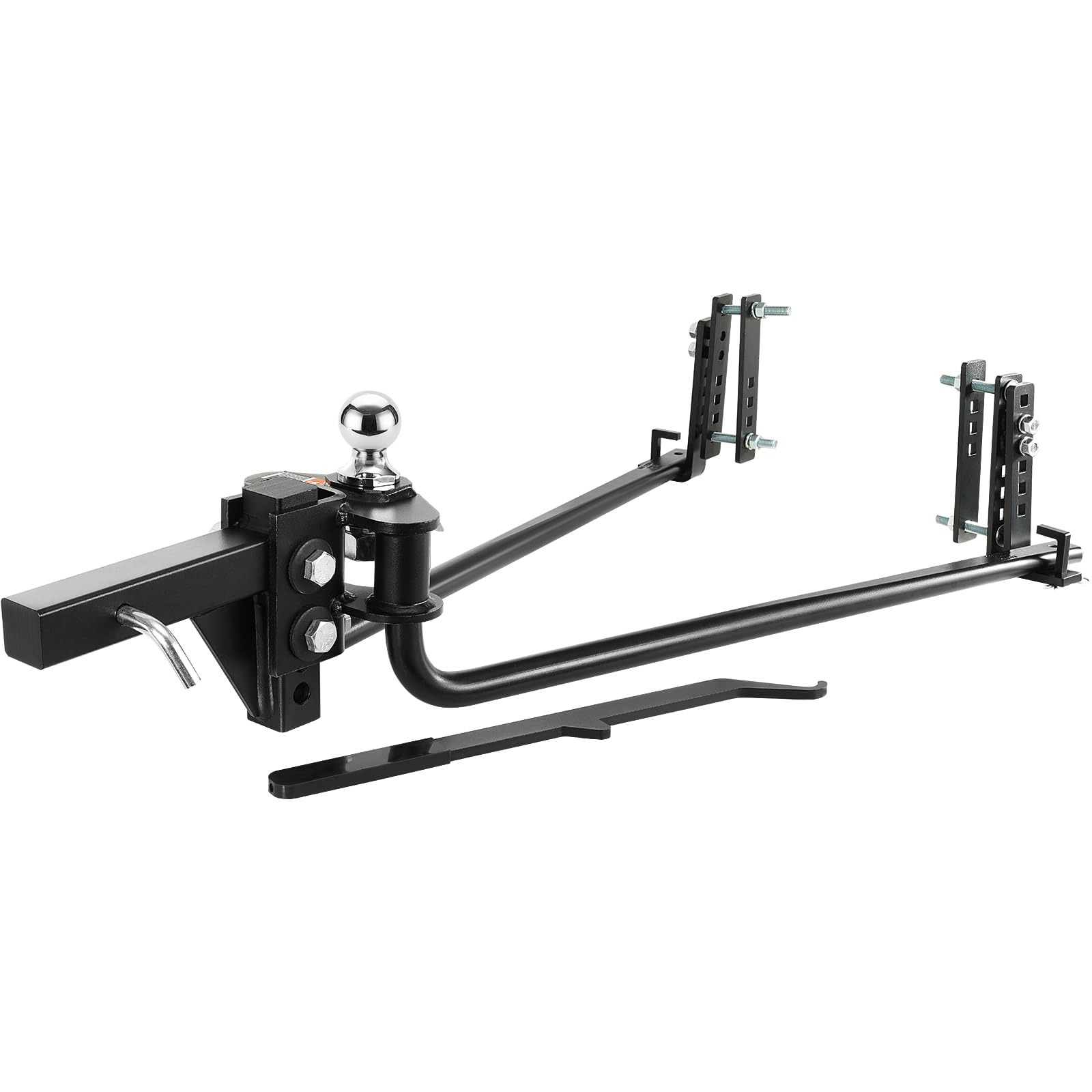 VEOVR Weight Distribution Hitch, 1,000 lbs Weight Distributing Hitches Kit with Sway Control for Trailer, 2-in Solid Steel Shank, 2-5/16 in Alloy Steel Ball, Powder Coated Load Leveling Hitch, Black