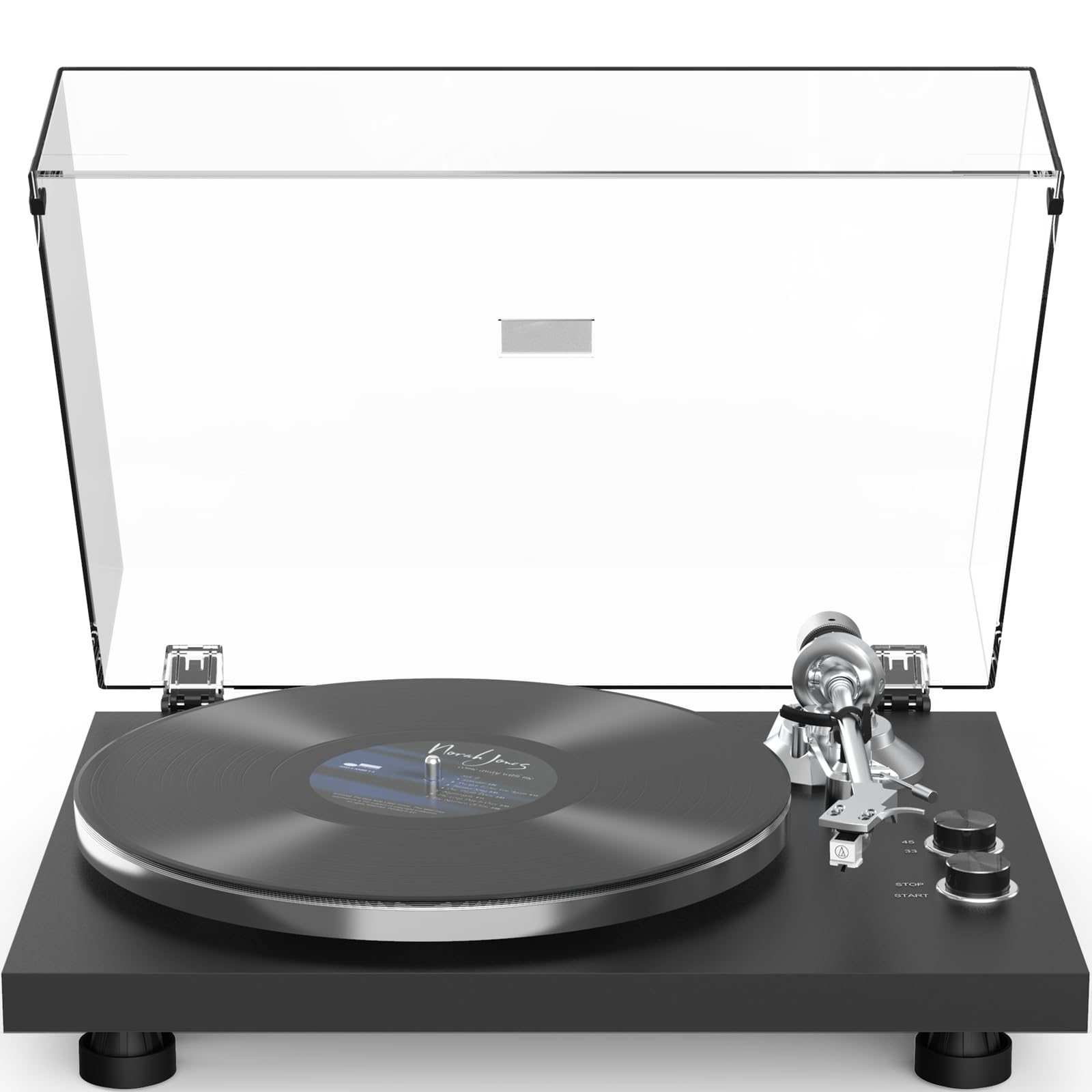 Turntables Record Player Wireless Output Connectivity Vinyl Player Belt-Drive Turn Tables Support 33&45 RPM Speed Phono Line Output USB Digital to PC Recording ATN3600L MM Cartridge Black