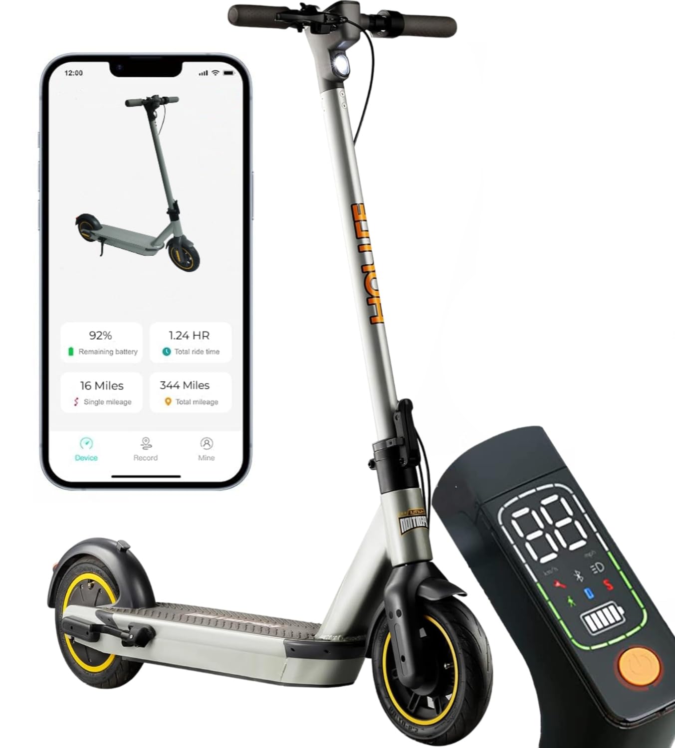 10 Inches Foldable Electric Scooter - Unique Performance and Upgraded Pneumatic Tire Foldable Commuter, Suitable for Adult and Easy to Store and Transport - HURES36