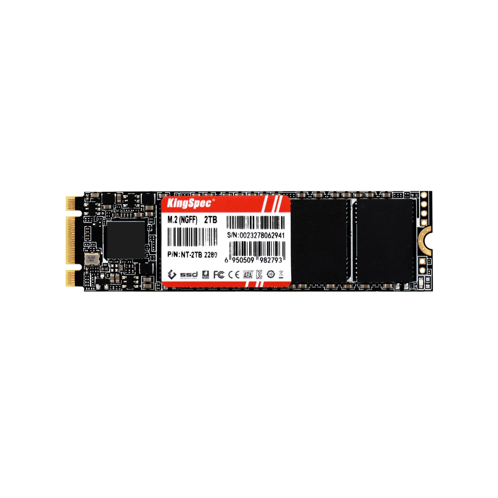 KingSpec M.2 SATA SSD, 4TB 2280 SATA III 6Gbps Internal M.2 SSD, Ultra-Slim NGFF State Drive for Desktop/Laptop/Notebook