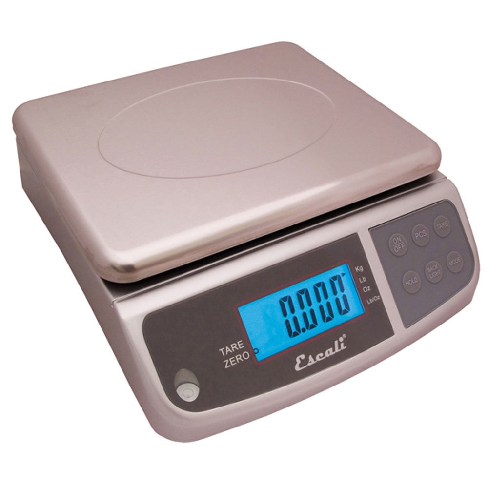 San Jamar Escali Promzr M-Series Digital Scale with Display Hold for Kitchens and Restaurants, Metal, 33 Pound, Silver