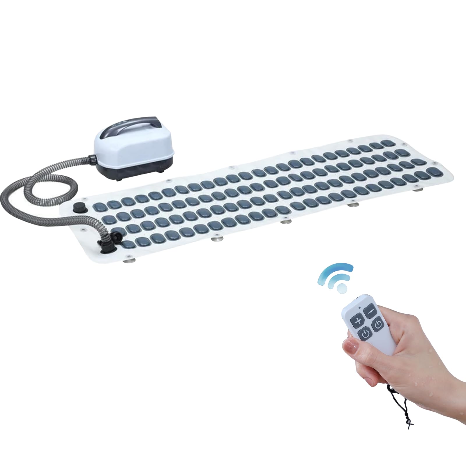 Crossing King Bath Spa Massage Mat: Portable Bubble Bath Machine for Tub - Body Bubble Bath Machine with Anti-Slip Mat, Electric Air Pump, Inflatable Pillow and Remote, Home Large Size