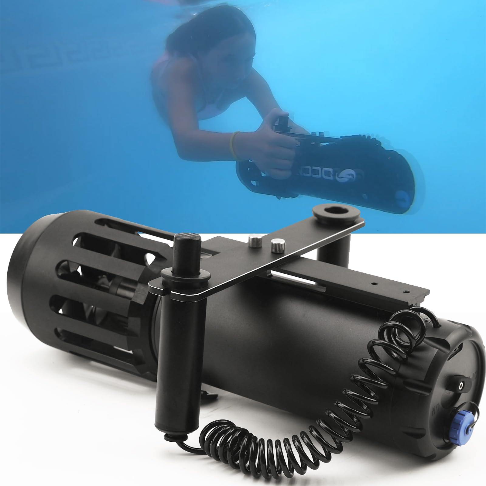 DCCMS Underwater Scooter, Thumb-Control SeaScooter with Action Camera Mount, Suitable for Surfing, Scuba Diving & Snorkeling, Portable & Powerful Water Scooter for Both Adult & Kids(No Paddlebaord)