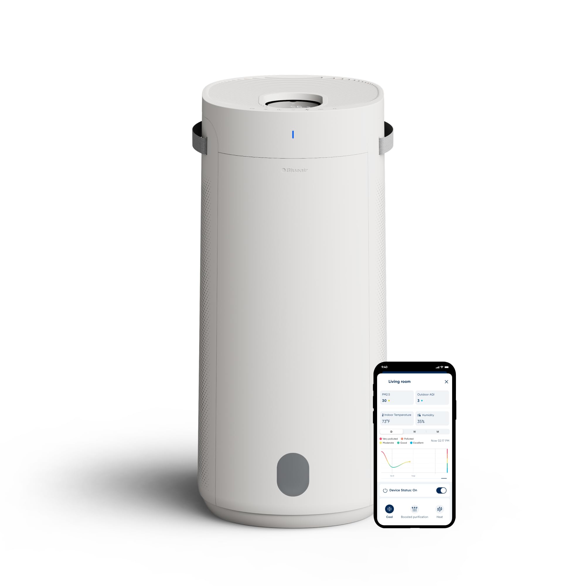 BLUEAIR 2-in-1 Purify + Humidify: Air Purifier and Humidifier with HEPASilent™ and 360° InvisibleMist™ Technology, Top Pour - covers 1,726 sqft in 60 minutes - Perfectly balanced air, one product