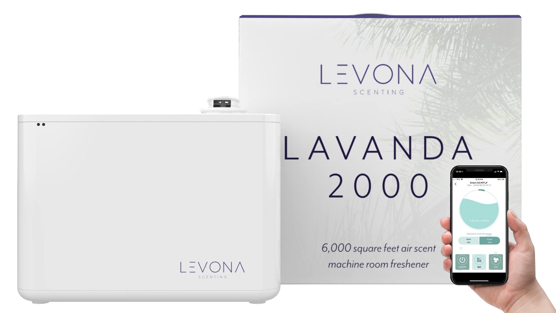 Levona Scent Lavanda: 6000 SQFT HVAC Diffuser - Whole House Air Freshener - Scent Air for Office, Hotel & Home Scent Diffuser - Fragrance HVAC Scent Diffuser + App Control (Scent Sold Separately)