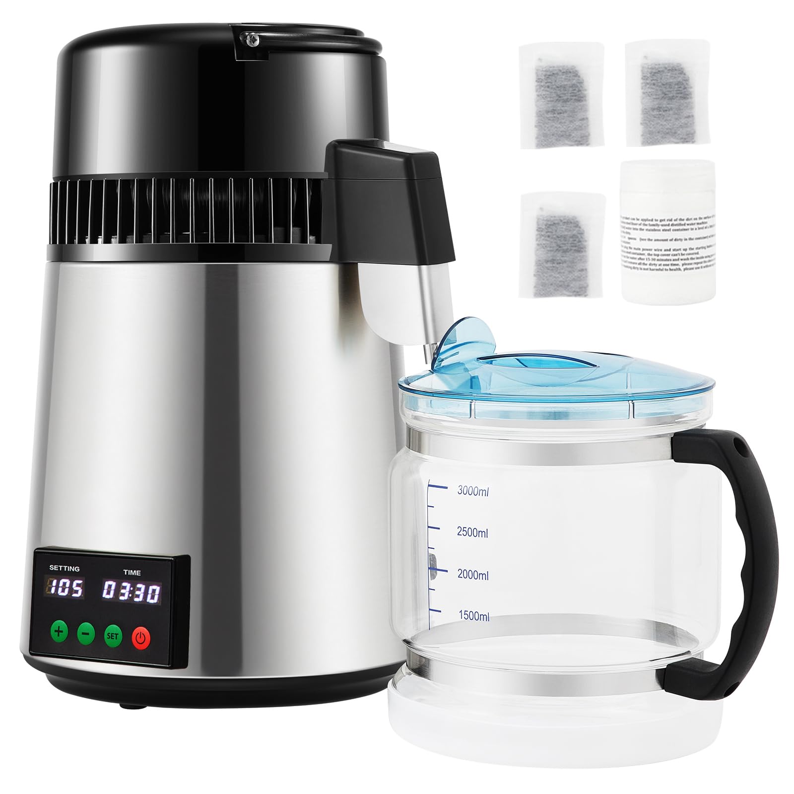 Happybuy Advanced Water Purification System, 1.1 Gallon Large Capacity. Delivers 0.3 Gallons of Purified Water Per Hour with 750W Power