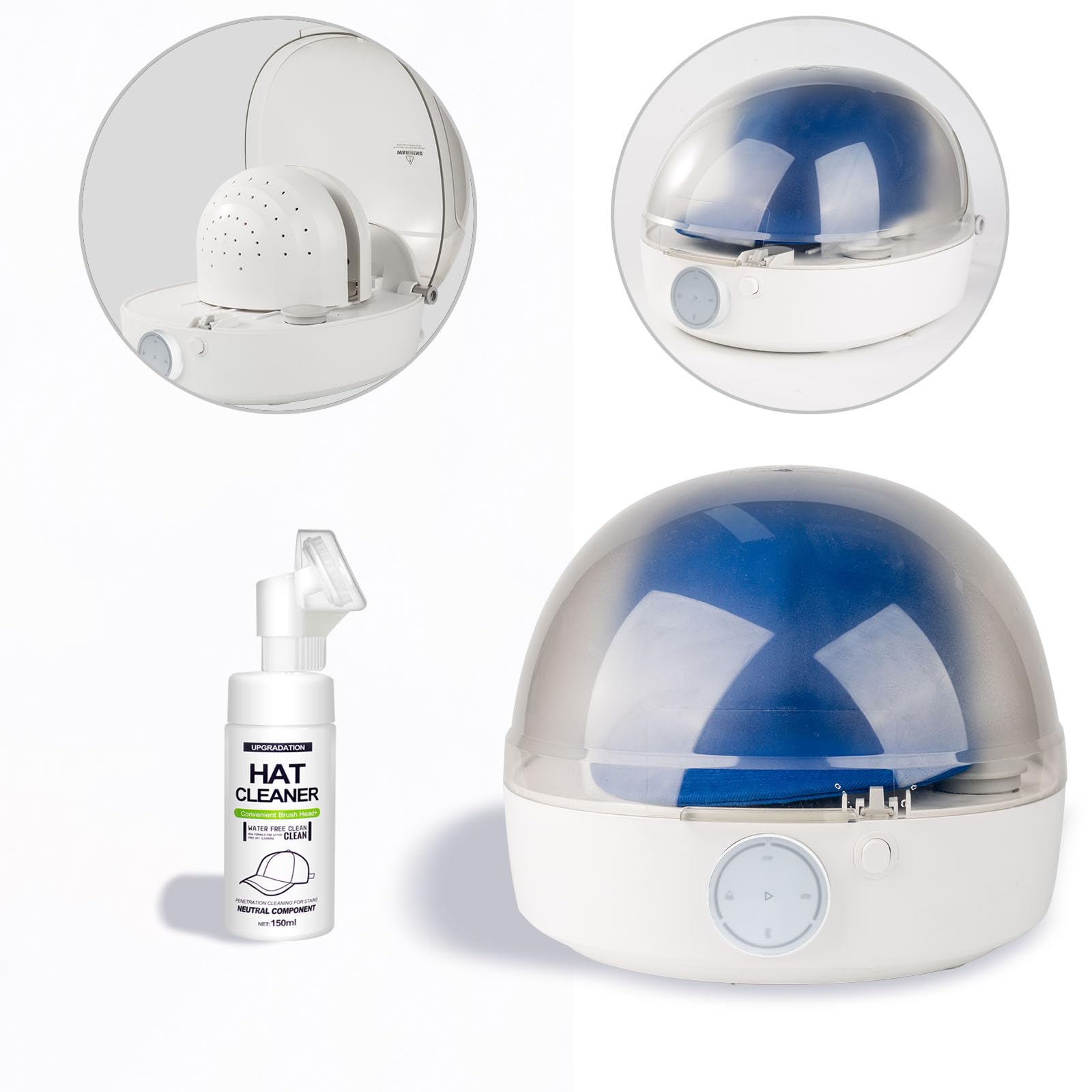 INNOPAW Automatic Cap Cleaner with steam and Dry,steam Cleaning&Ironing and Drying for Bucket Baseball Cap,hat Cleaner&Dryer for Trucker hat etc.…
