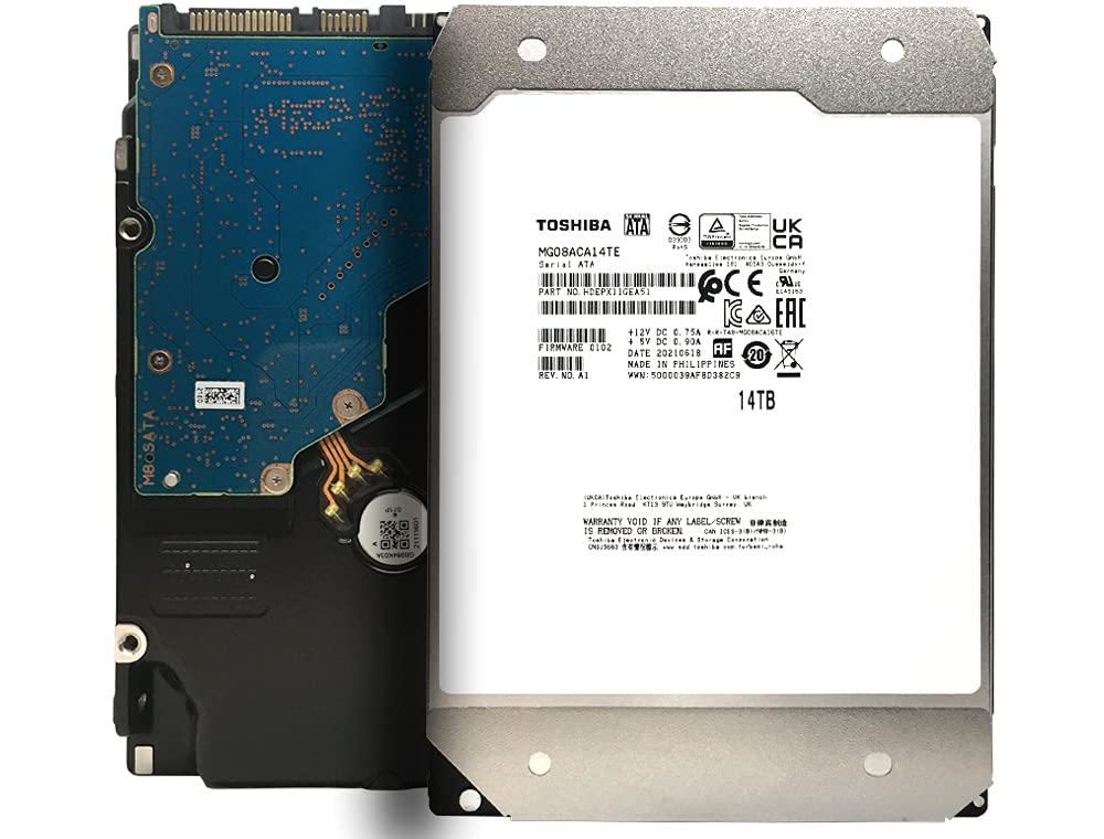 Toshiba MG Series Enterprise 14TB 256MB Cache 7200RPM SATA 6.0Gb/s 3.5" Internal Enterprise Hard Drive (MG08ACA14TE) (Renewed)