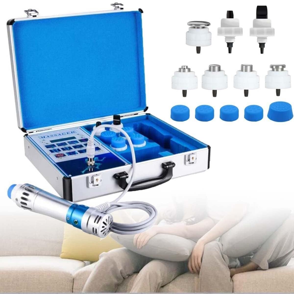 ZIRRFA Shockwave ED Therapy Machine,Multi-Functional Body Massage Treatment Physical Pain Therapy System Shock Wave Machine for ED and Pain Relief (110-240V)
