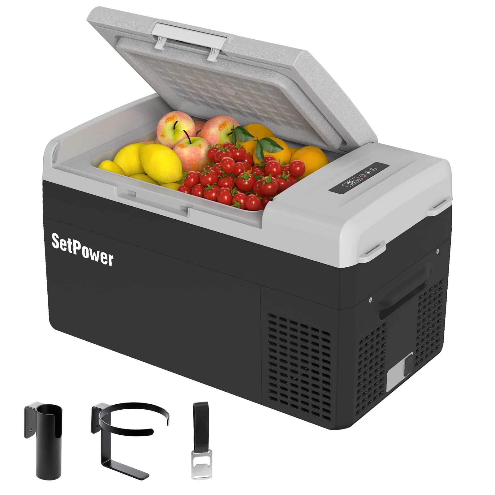 Setpower FC20 12V Refrigerator 21Quart Car Refrigerator Portable Car Fridge With Road Trip Kit,Portable Freezer Electric Coolers for Vehicles ac/dc,12 Volt Car Cooler for Van,Truck,RV,SUV,Truck,RV