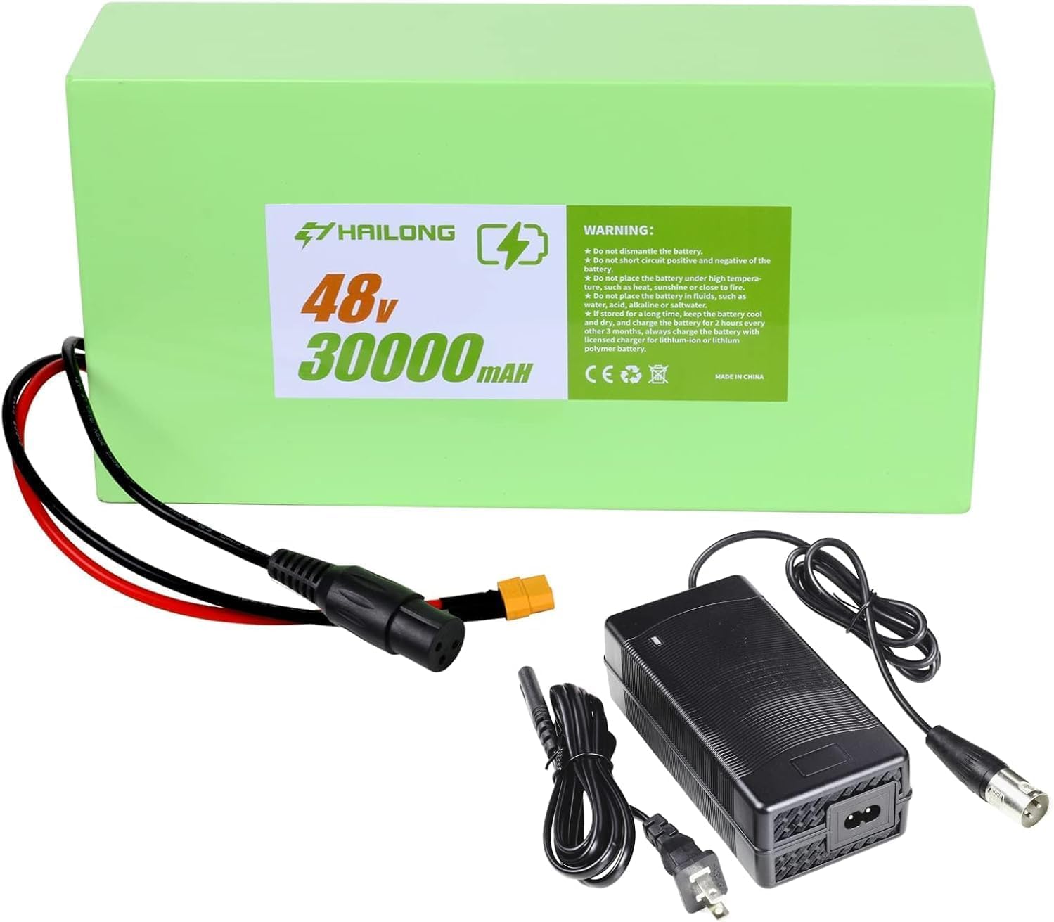 VISET LI 48V 30Ah Ebike Battery 36V 48V 52V 12Ah 20Ah 30Ah Electric Bike Scooter Lithium Ion Battery with 54.6V 2A Charger and 40AMP BMS for 200W-2000W Electric Bicycle Motor(48V 30AH