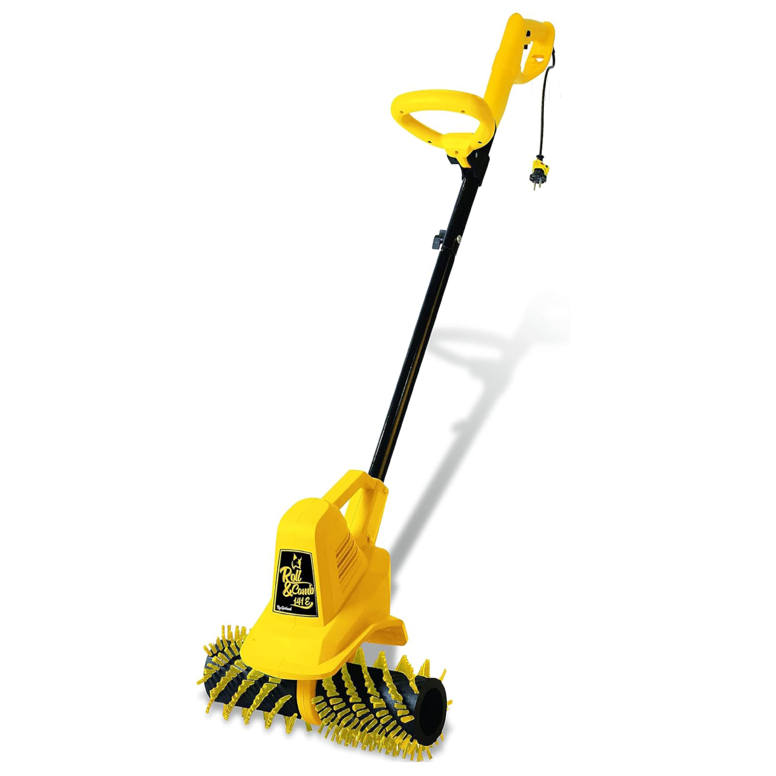 Artificial Turf Sweeper Broom by Roll & Comb, Corded Electric Power Rake for Artificial Grass, Fake Grass Cleaner for Dogs, Model 141e, 10.6lb.