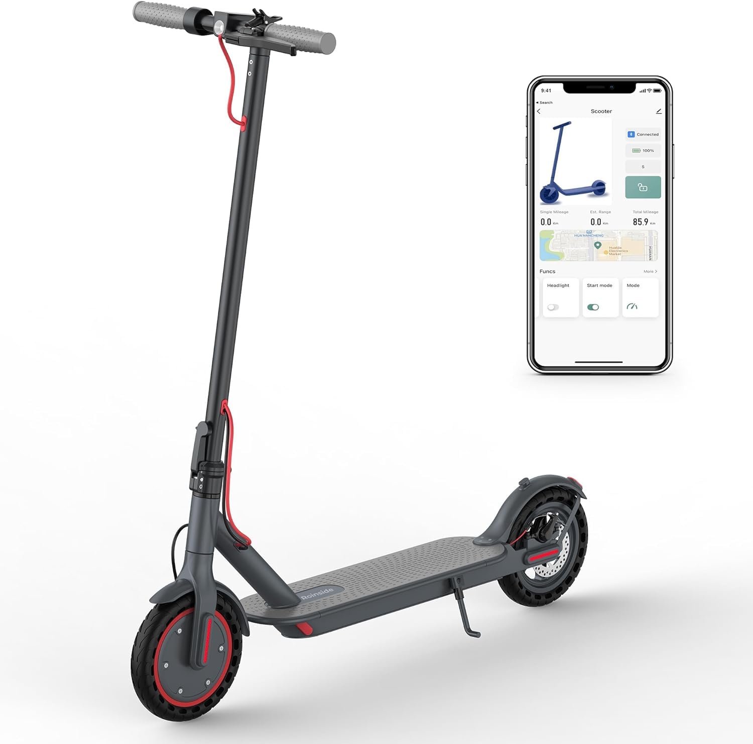 Electric Scooter for Adults, 19 Mph Max Speed & 21 Miles Range, E-Scooter with 350W Motor, Foldable Escooter with Dual Braking System and App Control, UL 2272 Certified