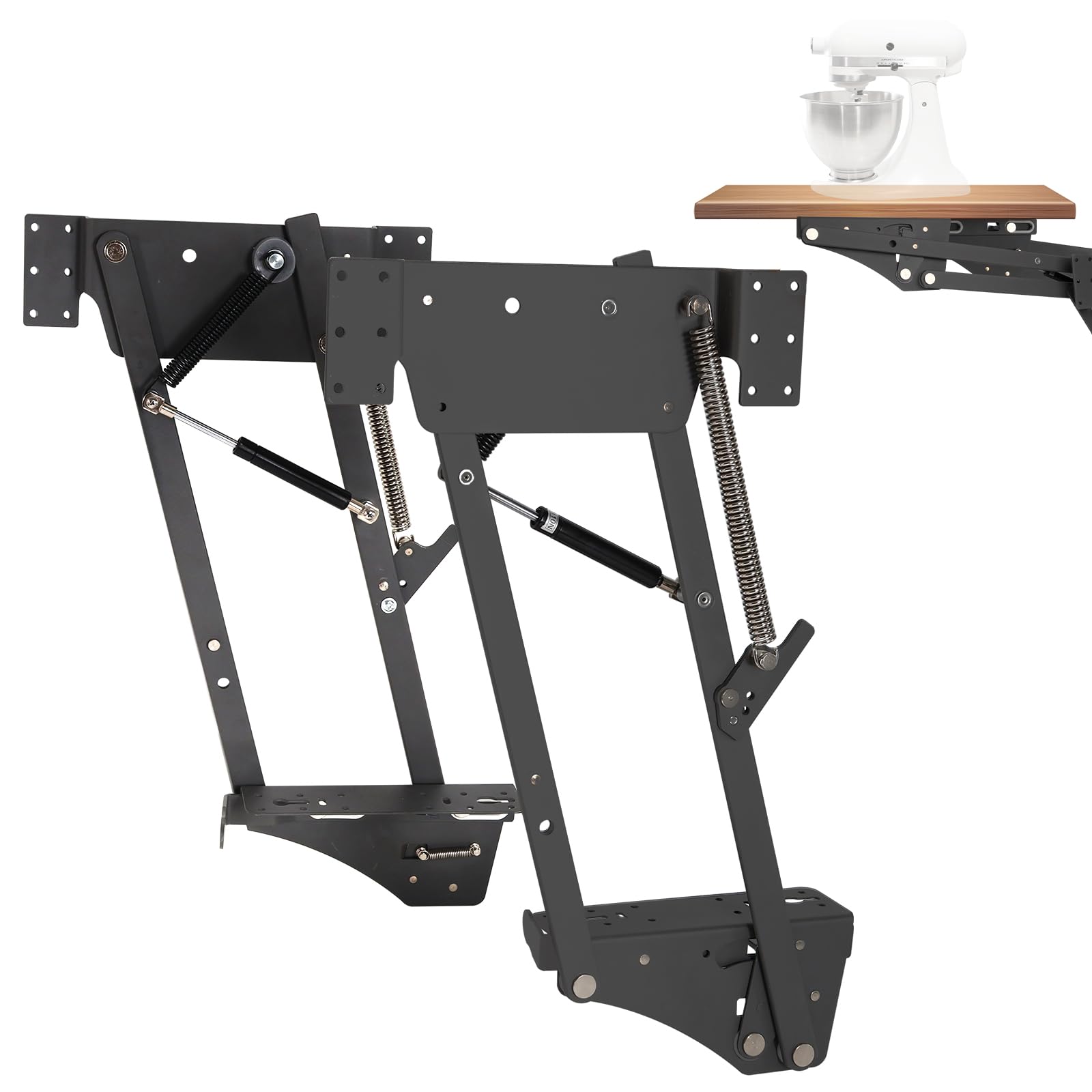 Appliances & Mixer Lift for Cabinet, Mixer Lift With Locking Mechanism, Bearing Capacity up to 45 Lbs, Mixer Shelf Lift with Soft Closing Function for Small Kitchen Appliances，Such as Mixer