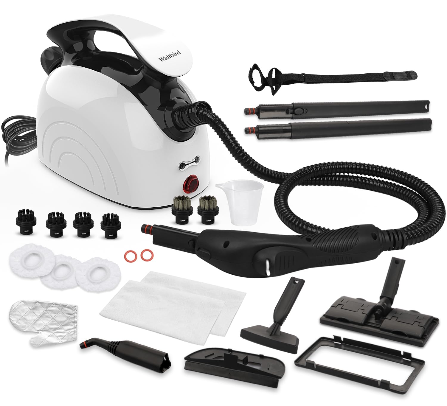 Steam Cleaner, Handheld Steamer with 21 Accessories, 248°F High-Temperature Steam for Floors, Grout, Tiles, Carpet, Cars - Portable 1.08L Tank, Child Lock, Chemical-Free Cleaning