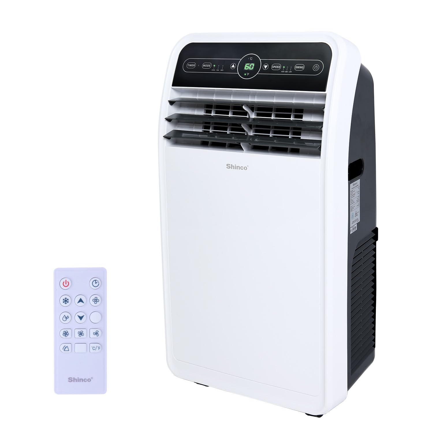 Shinco 12,000 BTU Portable Air Conditioner, Portable AC Unit with Built-in Cool, Dehumidifier&Fan Modes for Room up to 400 sq.ft, with Remote Control, 24 Hour Timer, Installation Kit