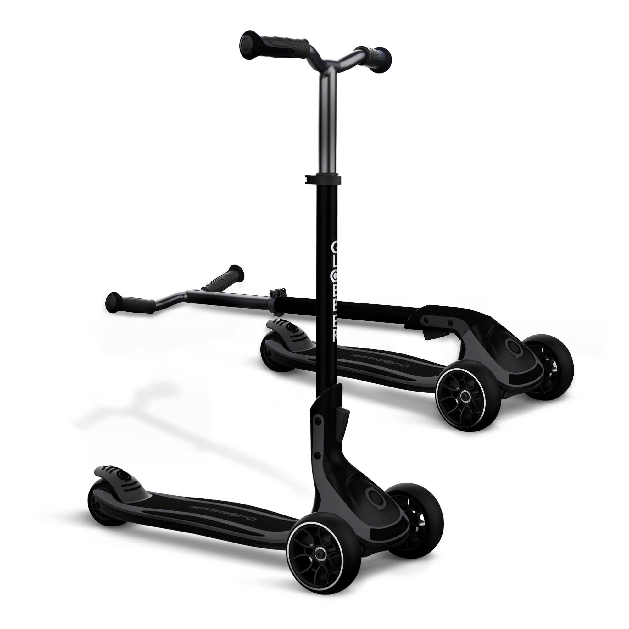 Globber Ultimum Scooter | 3-Wheel Kick Scooter for Adults & Kids 5+ | Foldable Kick Scooter with Safe, Non-Slip Deck & Premium Brakes (Grey)