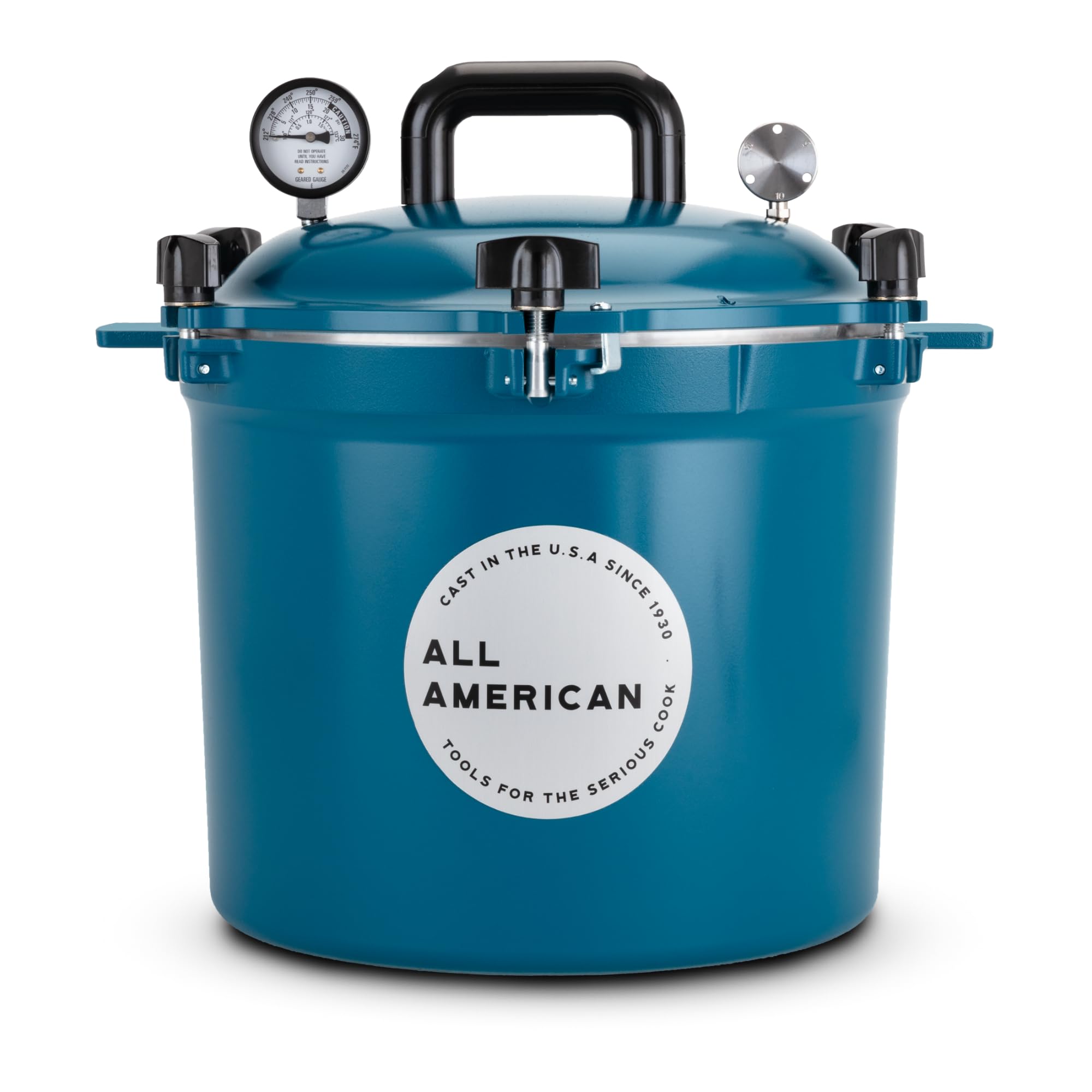 All American 1930-21.5qt Pressure Cooker/Canner (The 921), Berry Blue - Exclusive Metal-to-Metal Sealing System - Suitable for Gas, Electric, or Flat Top Stoves - Made in the USA