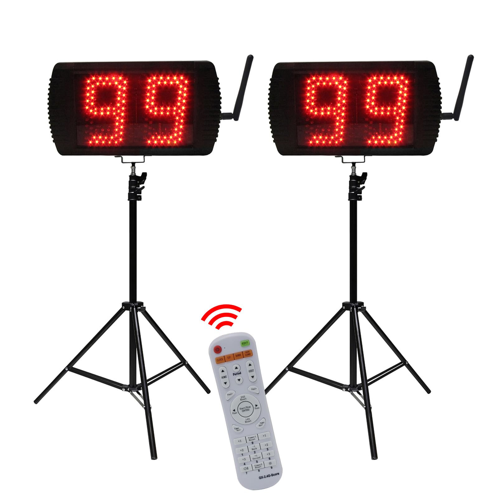 YZ 5 INCH LED Custom Time 12/14/20/24/30 Seconds Shot Clock Countdown Timer Clock for Basketball Game, Portable Shot Clock Timer for Basketball Court, Remote Control Shot Clock with Buzzer
