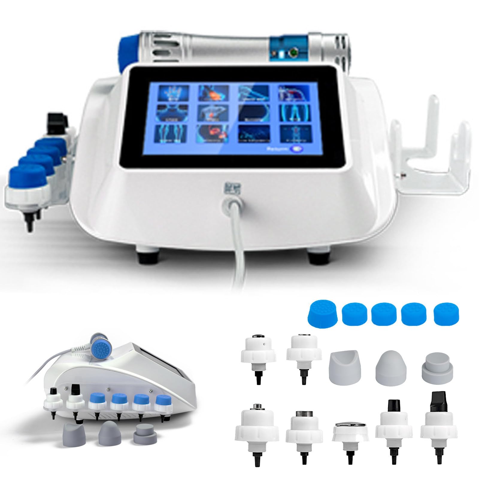HENGCMM Shockwave Therapy Machine, ESWT Shockwave Therapy Machine Body Muscle Relaxation Massage Tool Shock Wave Pain Relief with 10 Heads, Non-Invasive, Painless, No Side Effects
