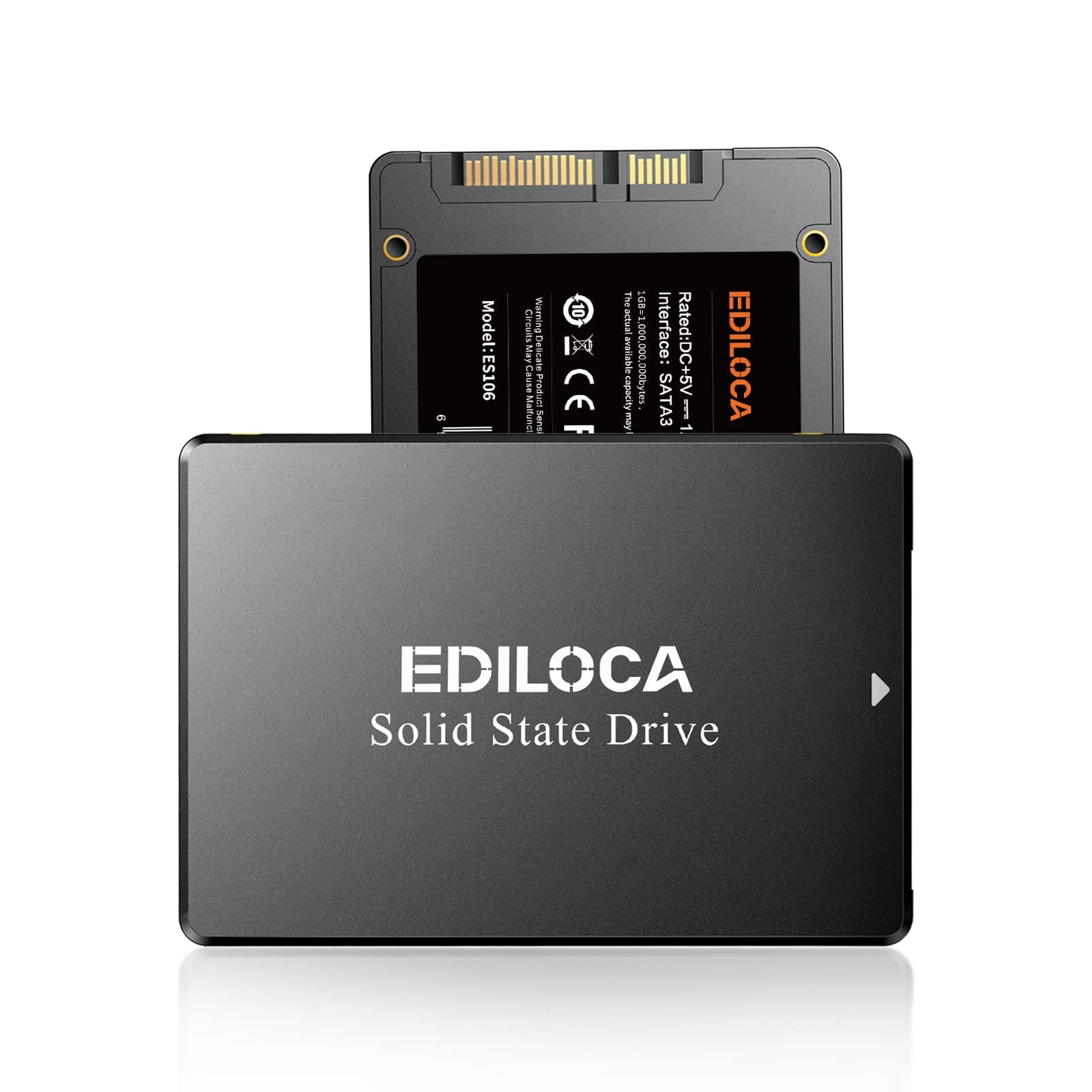Ediloca ES106 2TB SSD SATA III 6Gb/s 2.5" 3D TLC NAND Flash Internal Hard Drive, Up to 550MB/s Read, Upgrade PC or Laptop Memory and Storage(Black)