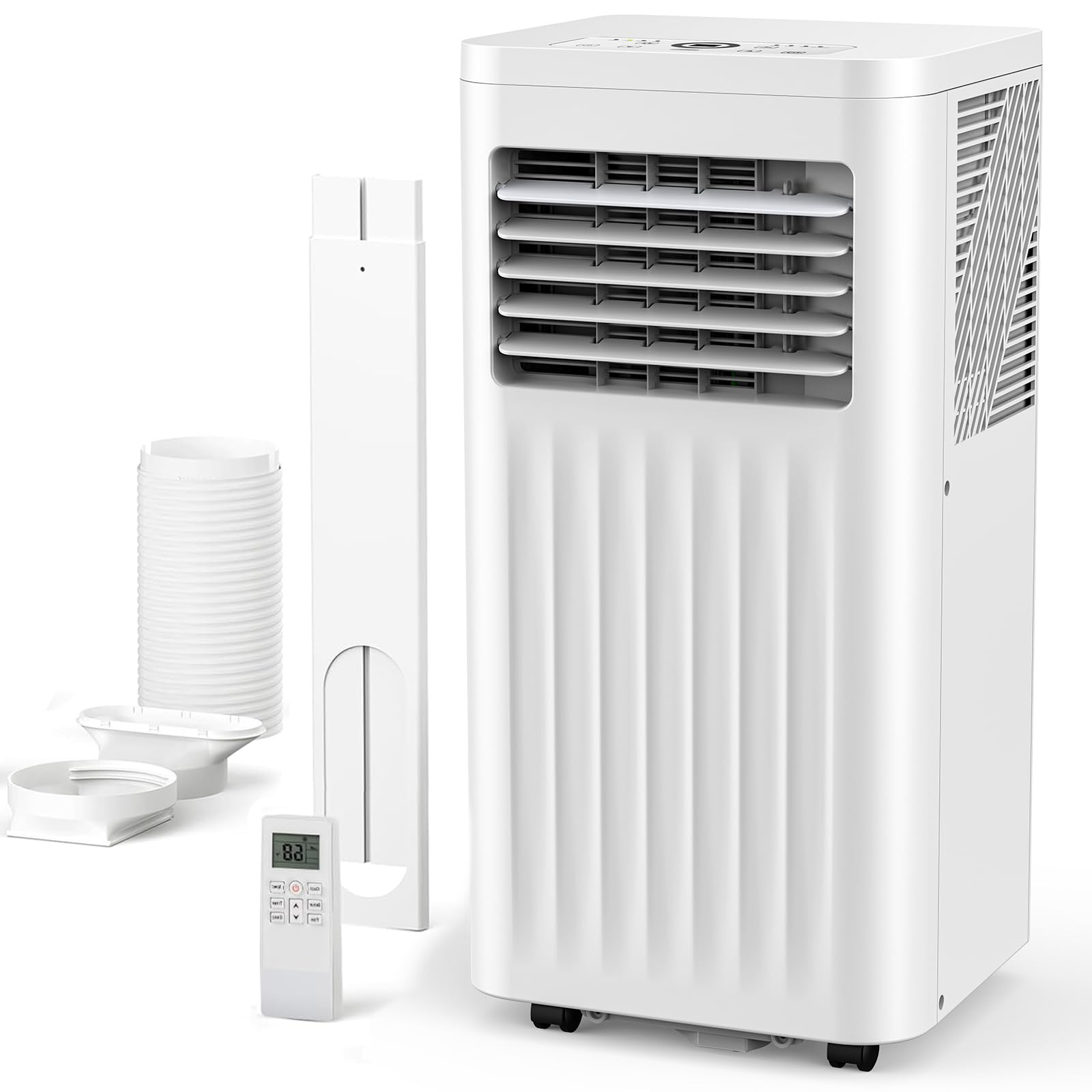 ZAFRO 10,000 BTU Portable Air Conditioners with Remote, 4 Modes Dehumidifier/Fan/Sleep Modes/Built-in Cool, Cools Room up to 450 sq.ft,24H Timer, Windows Kit Included&ac Hose for Bedroom/Indoor Rooms