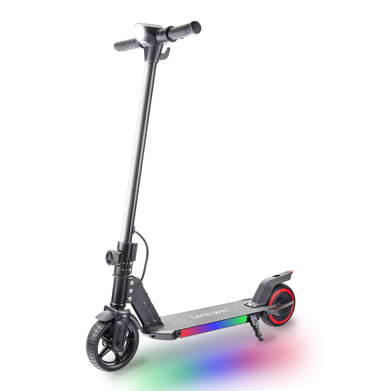 Electric Scooter for Kids Ages 6-12, 150W Motor, 4/7/11 Mph, 60 mins Ride Time, Adjustable Speed, LED Display, Colorful Lights, Electronic Brake, Foldable Kids Electric Scooter (Black)