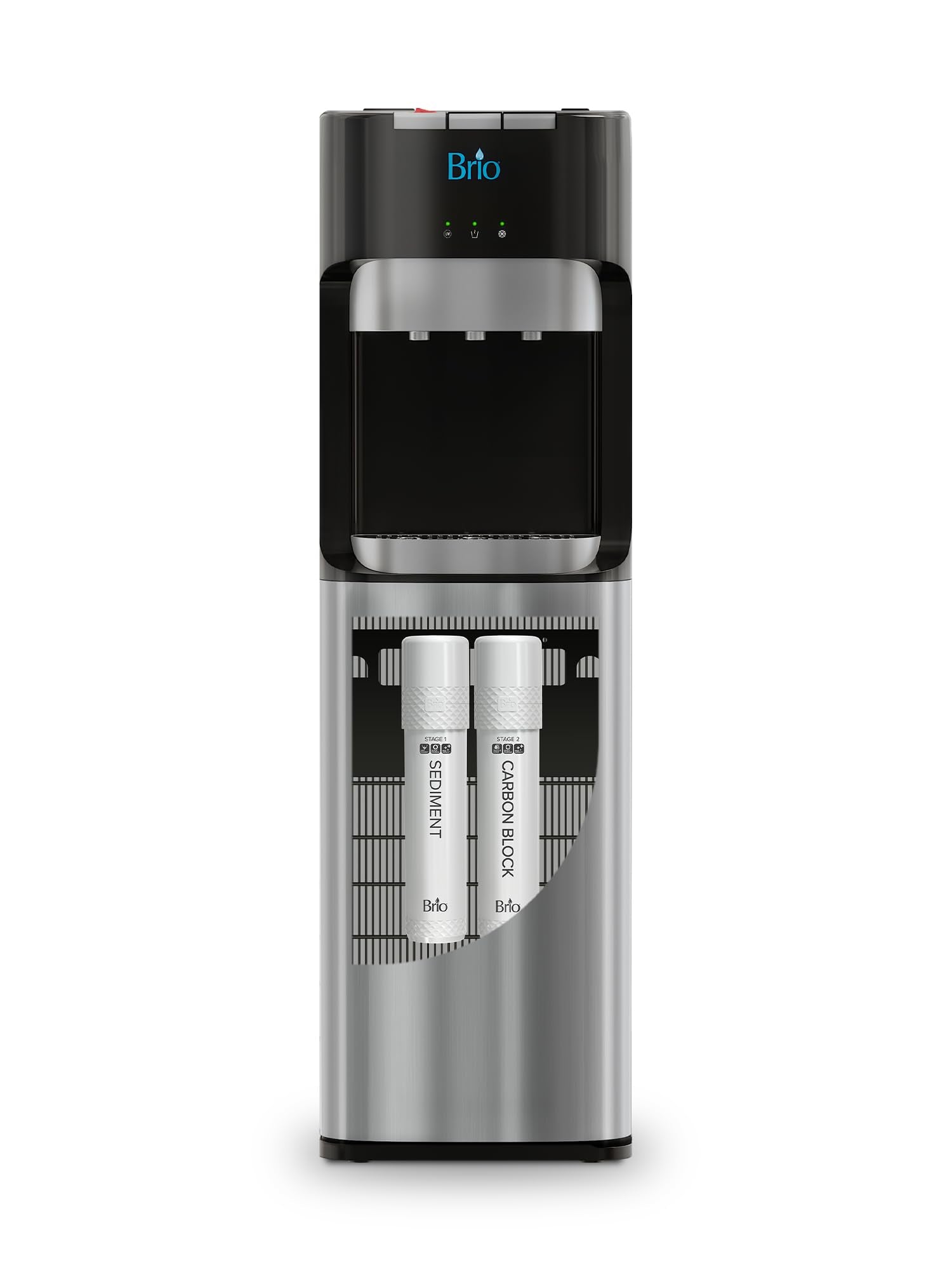 Brio 400 Series Self-Cleaning UV Bottleless Water Cooler Dispenser - with 2-Stage Water Filter and Installation Kit, Tri Temp Dispense, Child Safety Lock - UL Approved