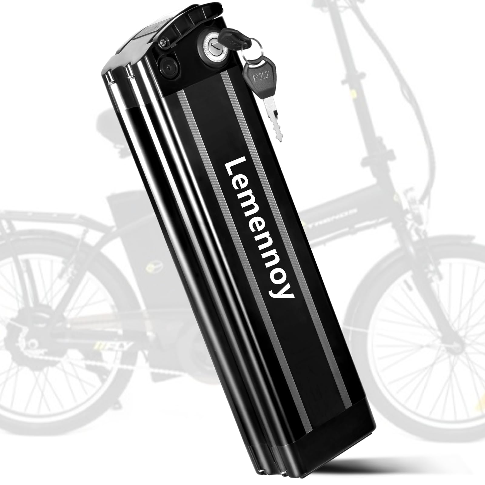 36V Ebike Battery, 18Ah Silverfish Ebike Battery with Safe Lock and 3A Charger, 30A BMS, 36V Bicycle Battery for 250W - 1500W Bafang General Motor Electric Bicycle Lithium-Ion Battery