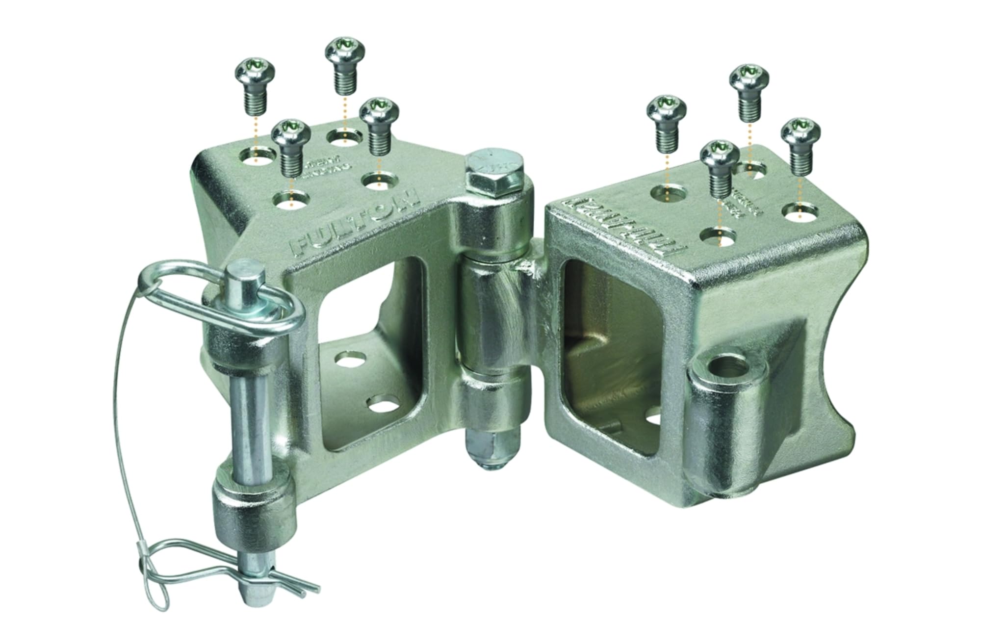 Fulton HDPB330101 Fold-Away Hinge Kit, Bolt On, 5,000 lbs. Capacity, 3 Inch x 3 Inch, Silver