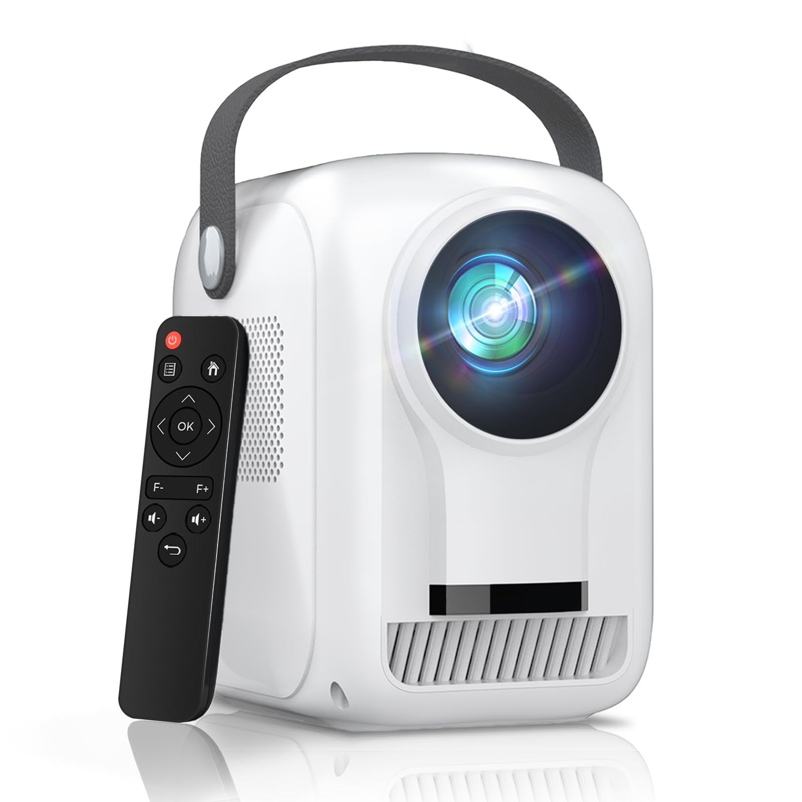 Portable Projector with Wifi Bluetooth - 4K Support for Smart Home Theater Bedroom Outdoor, Netflix Officially Licensed/Google Play 10000+ Apps, 700 ANSI Electric Focus/Keystone Wireless 300' Display