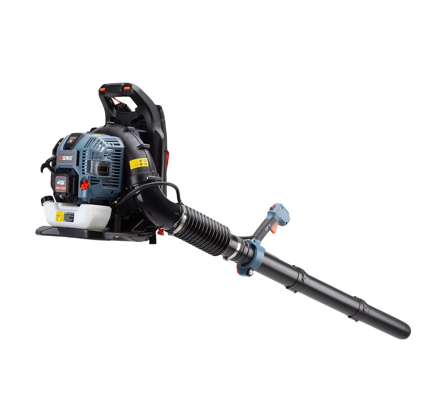 SENIX 4QL 49 cc 4-Cycle Backpack Gas Leaf Blower, Up to 600 CFM and 200 MPH, Variable Speed, Cruise Control, 18N Blowing Force (BLB4QL-M)