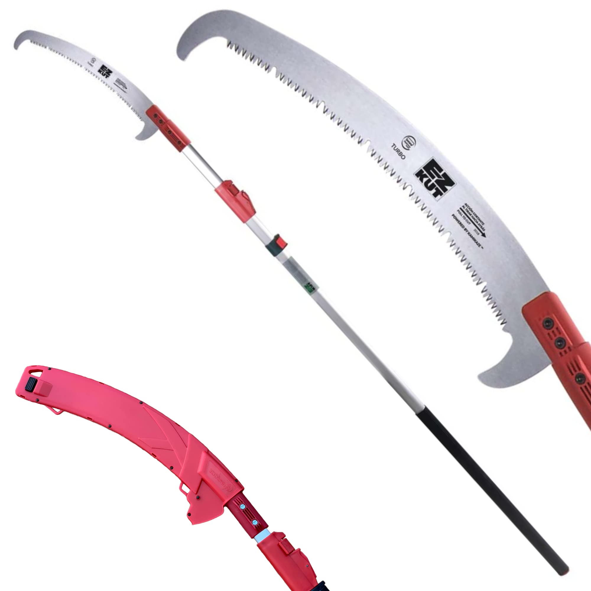 EZ Kut Professional Pole Saw 20’ Extendable - Manual Pole Saw for Tree Trimming. Branch Cutter with Double Hook for Branch Removal - Best Tree Pruner. Tree trimmer pole saw. Since 1988
