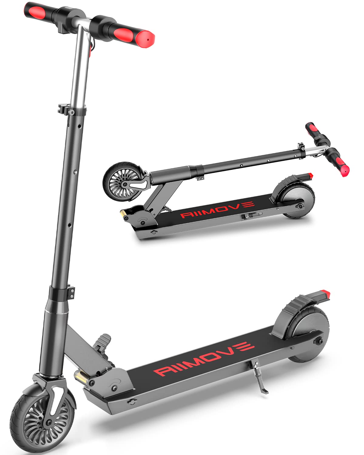 ALLMOVE Electric Scooter for Kids with 150W Motor Up to 11 Mph & 8 Miles, Foldable E-Scooter Ages 6-16 with LCD Display, 3 Adjustable Speeds & Heights, Maximum 165 Ibs (Black)