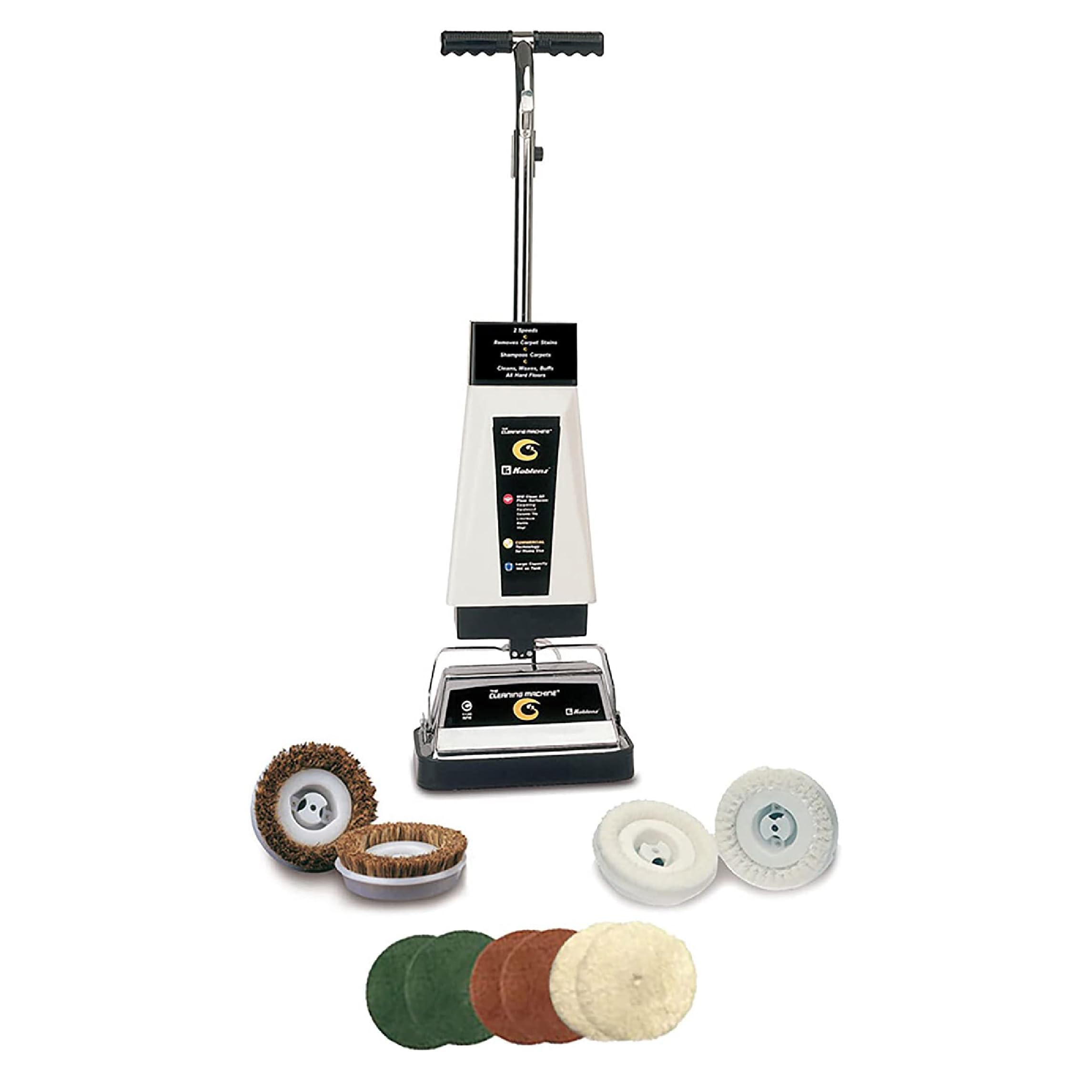 Koblenz Carpet Shampooer and Floor Polisher, 12" Carpet Cleaner with Scrubbing Brushes and Polishing Pads, 144 Ounce Tank, White/Black (P 2600A)