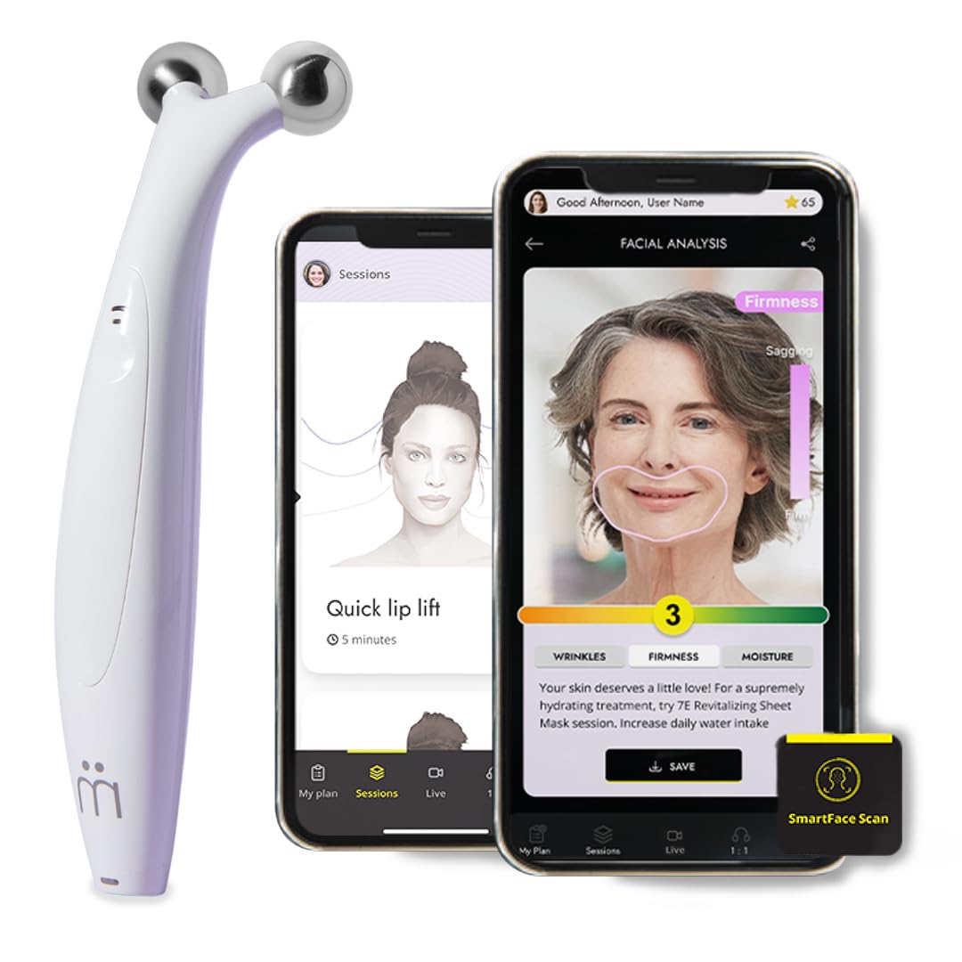 7E Wellness MyoLift QT Microcurrent Facial Device with Smart Current Technology and Smartphone App - Portable Skin Care Tools, Instant Face Lift, Anti Aging, Skin Tightening - Up to 400 Microamps