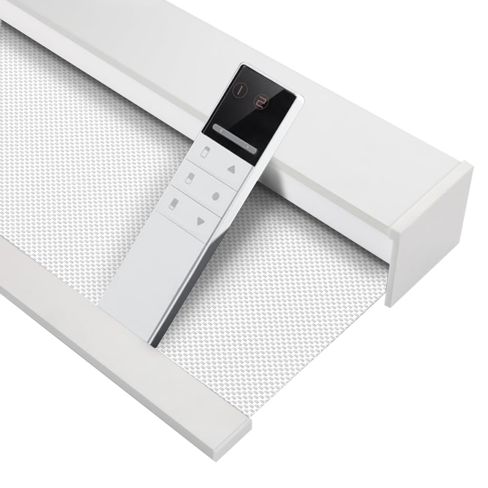 Motorized Blinds with Remote (23-95 inches) Window Roller Shade Wireless Rechargeable Motor Popular Full Blackout Sunshine Fabric for Office and Home Customize Size (82006G)