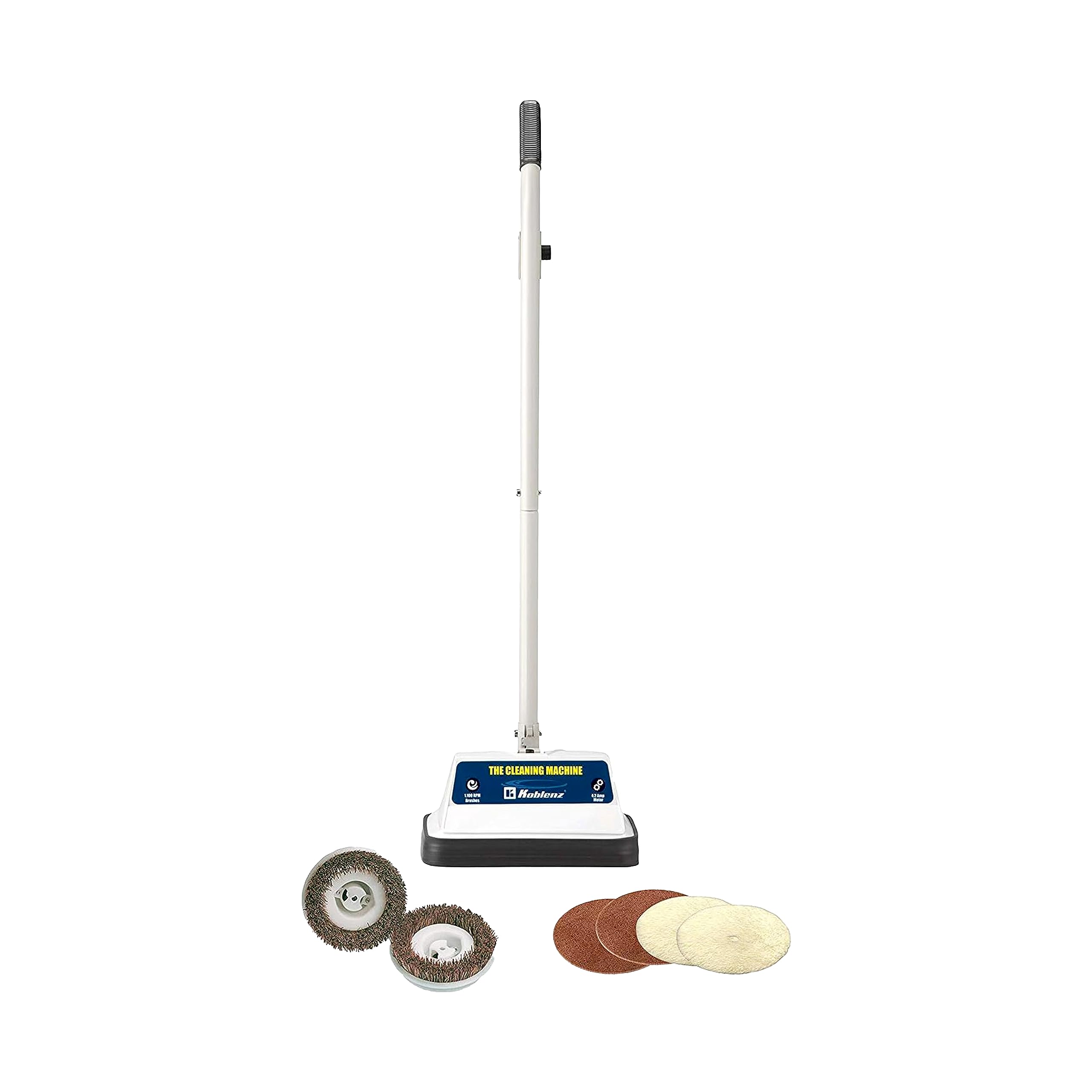 Koblenz Shampooer and Polisher, Floor Shampooer and Polisher, Hard Floor Cleaner, Heavy-duty Carpet Cleaning Machine with Scrubbing Brushes and Polishing Pads, 3 Speeds, Blue/Gray (P-620BA)