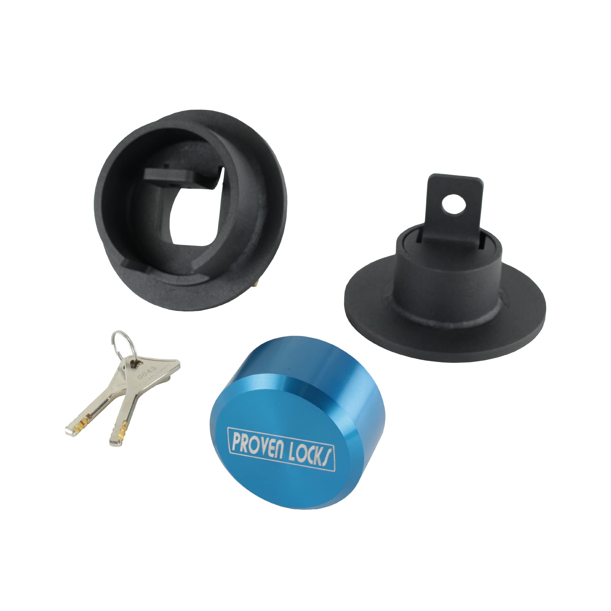 Proven Industries Model PL-2 Heavy-Duty Trailer Lock, Fits 3-Inch Eyes, Made in The USA, (Blue)