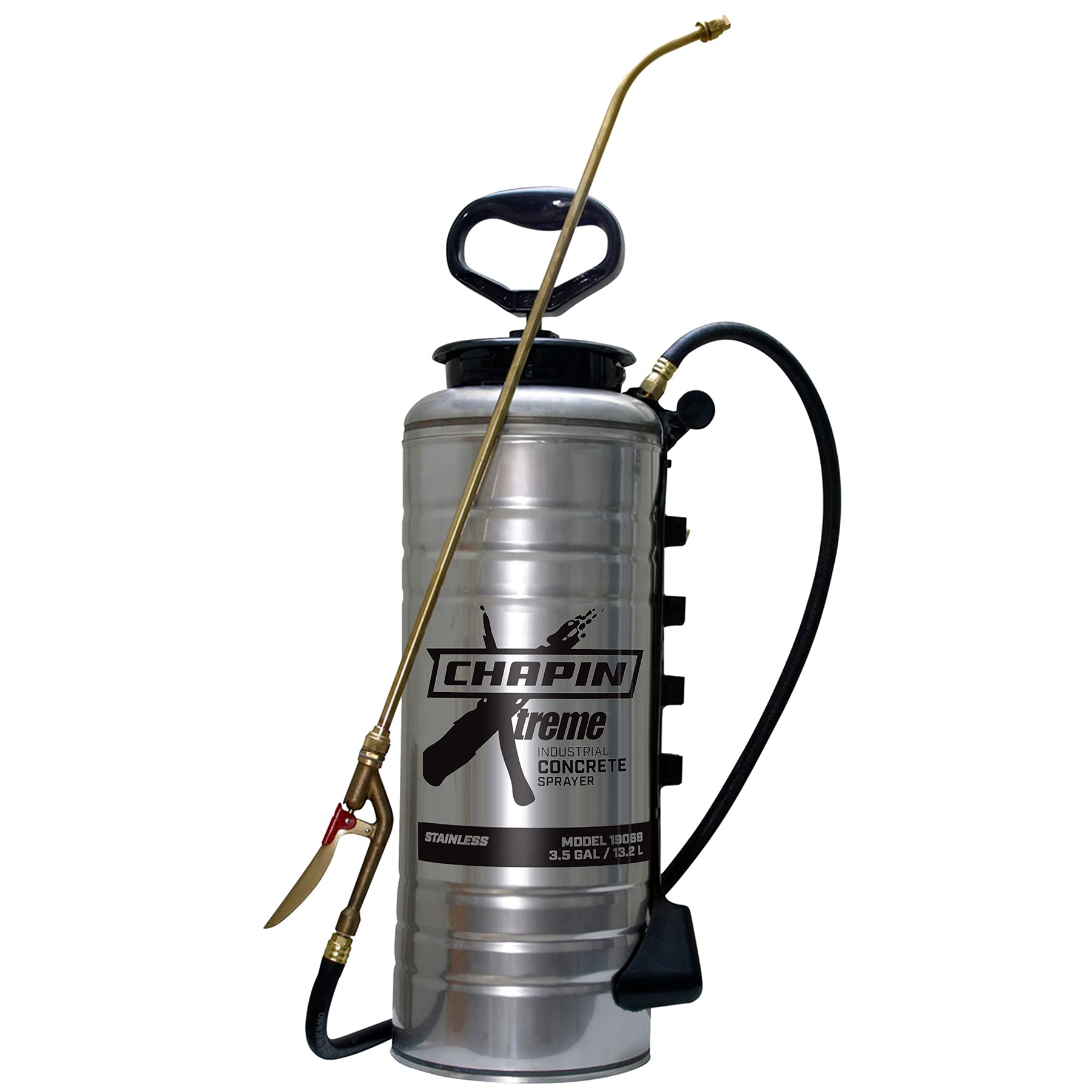 Chapin 19069 Made in The USA 3.5 Gallon Xtreme Industrial Stainless Steel Concrete, with Brass Pump/Wand/Nozzle, Stainless