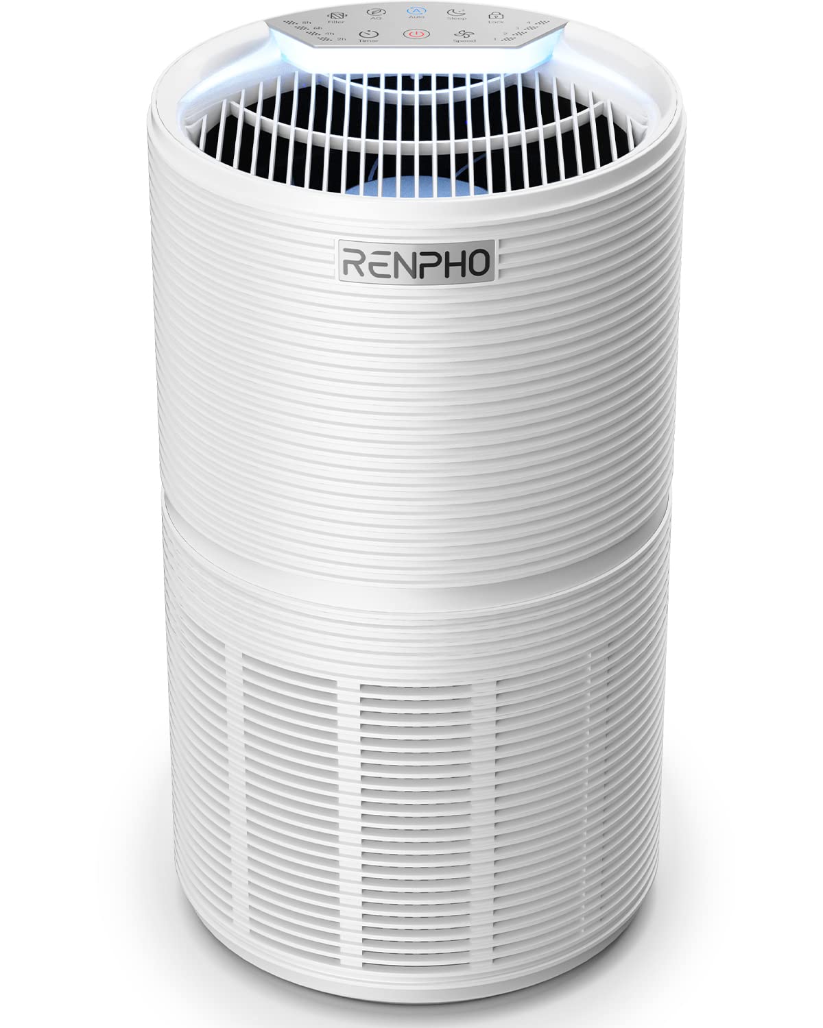 RENPHO Large Room Air Purifier 960 Ft², Air Quality Monitor, Smart Auto/Sleep Mode, True HEPA Filter, Home Air Purifier for Smokers Pet Hairs Pollen Dust Eliminator, 100% Ozone Free,Timer,Safety lock